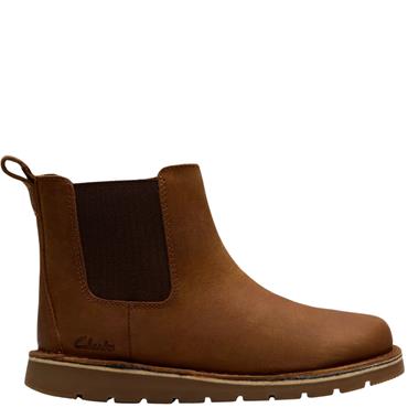 CLARKS KIDS ZIP CHELSEA ANKLE BOOT - TAN